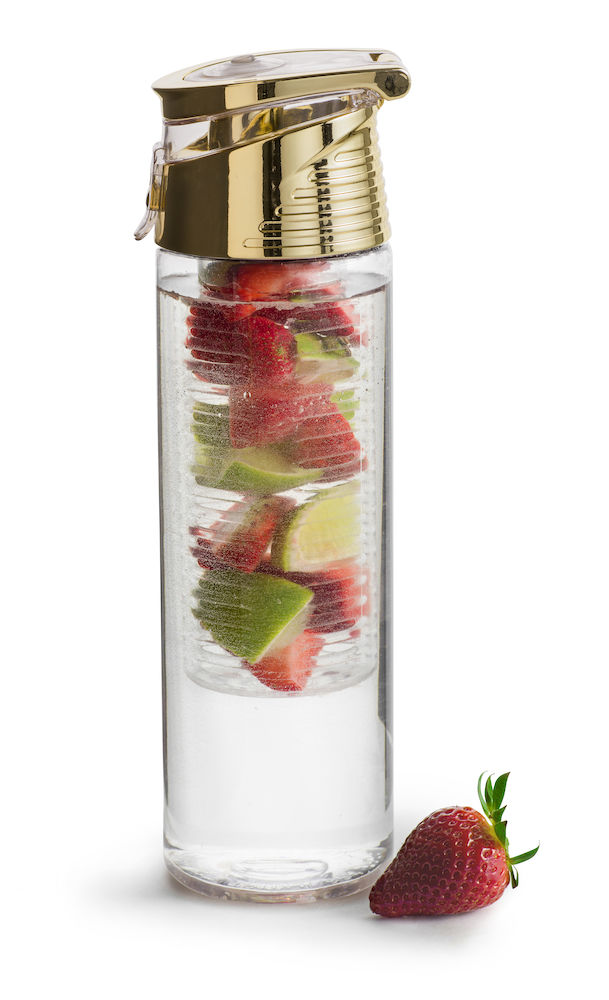 Fresh flaska med fruktkolv, guld från Sagaform