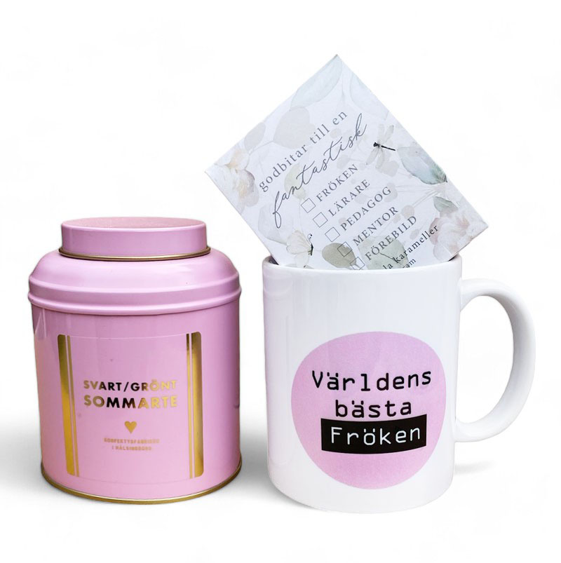 Fröken Presentset, te, godis och mugg