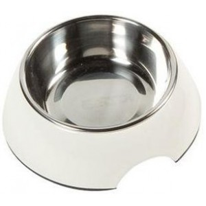 Hundskål benvit med plåtskål 350ml