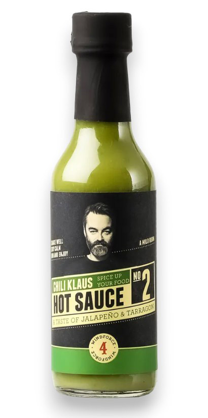 Het sås Jalapenos & Tarragon (vindstyrka 14) från Chili Klaus