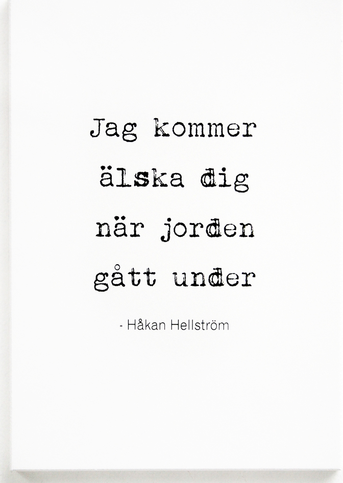 Tavla Jag kommer älska dig - Håkan Hellström