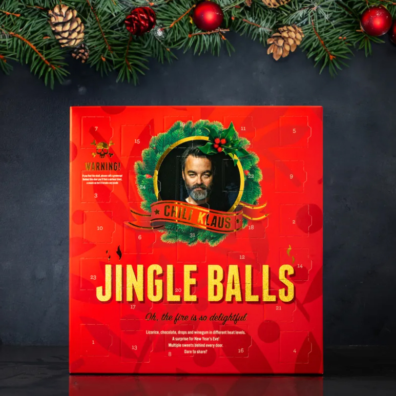 *FÖRBOKAS* Jingle Balls Julkalender med chiligodsaker - Chili Klaus • Pryloteket