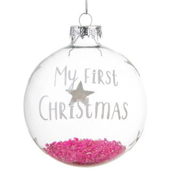 Julgranskula "My first Christmas", rosa • Pryloteket