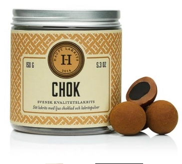 Haupt Lakrits - Chok, hrlig stlakrits doppad i mjlkchoklad och rullad i asiatiskt lakritspulver