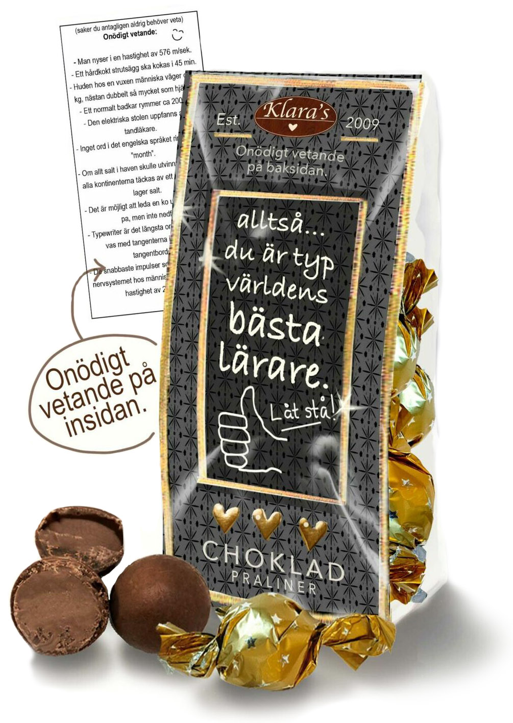 Chokladpraliner Världens bästa lärare - gott och onödigt vetande • Pryloteket