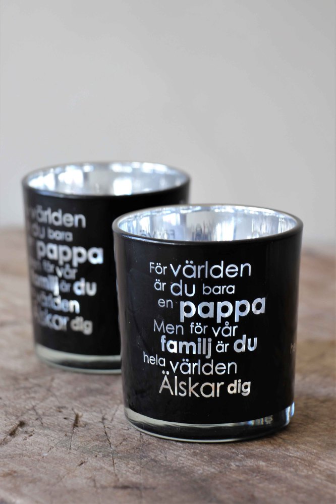 Ljuslykta Pappa (2020) , från Majas lyktor säljs till förmån för Barncancerfonden