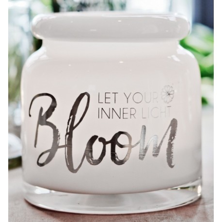Bloom Lykta/Vas, vit, från Majas Lyktor och Barncancerfonden