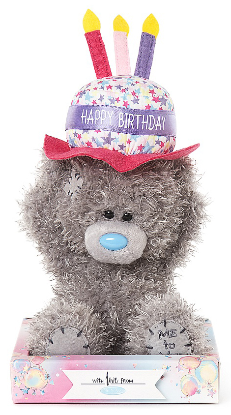 Nalle Happy Birthday på hatt, 15cm - Me To You (Miranda Nalle) • Pryloteket