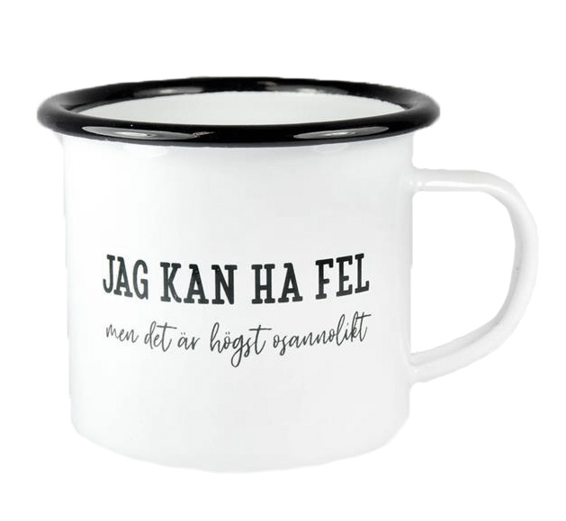 Mugg Fika, Jag kan ha fel, emaljmugg