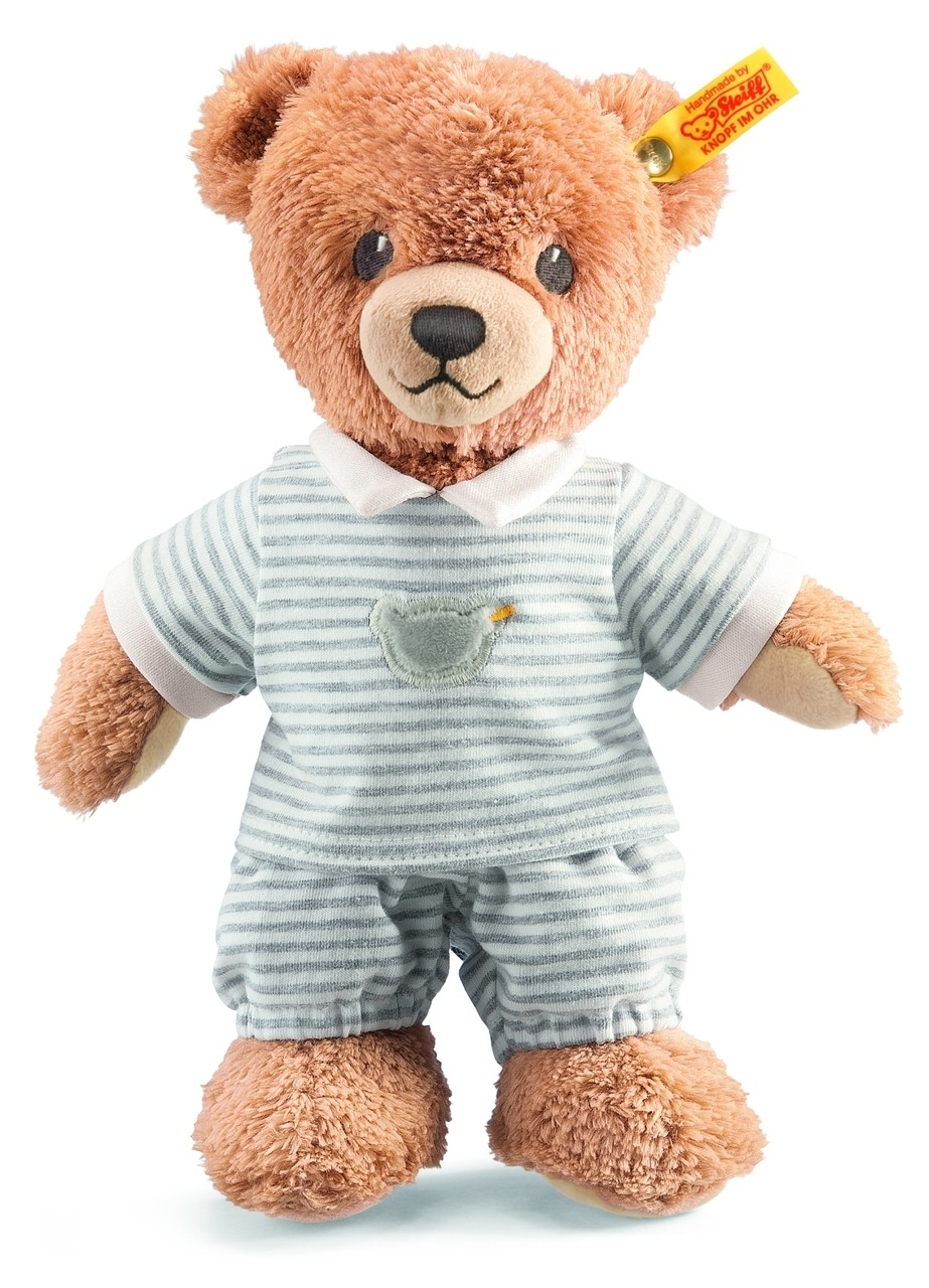 Nalle med grå pyjamas, 25cm - Steiff nalle • Pryloteket