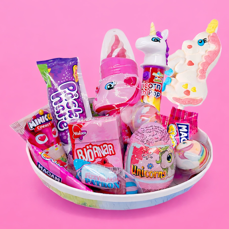 Påskägg Enhörning med skoj och godis (18cm)