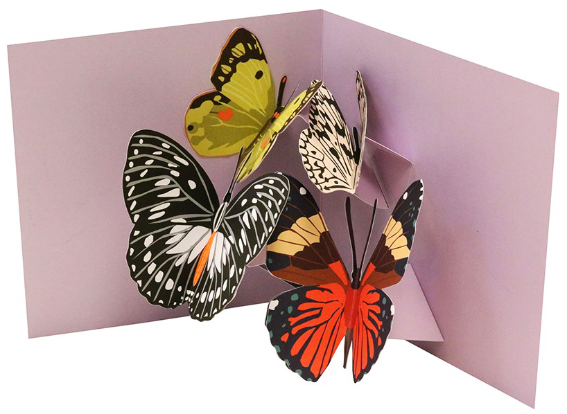 Pop-up kort Fjärilar 