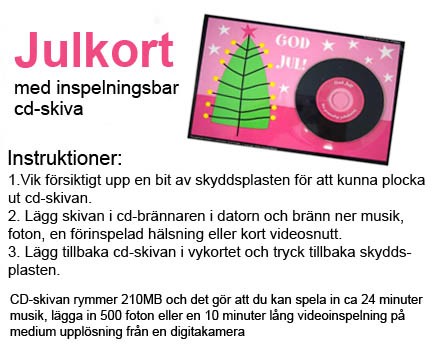 Kitsch Julkort med Cd-skiva