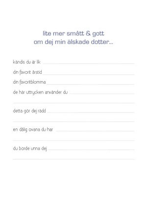 Till min härliga Dotter (Fyll-i-bok)