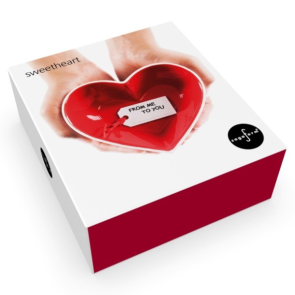 Sagaform Hjärtanskål Sweetheart (röd/vit) - Sagaform