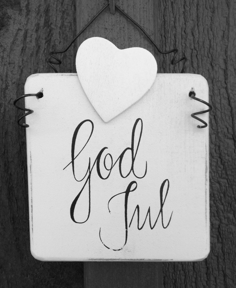 Skylt, God Jul, vit
