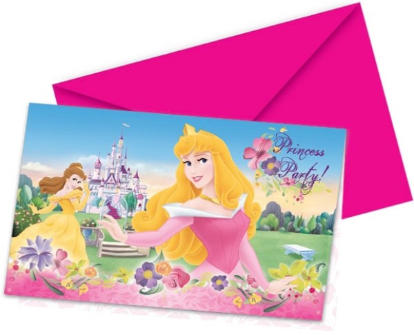  Inbjudningskort Disney Prinsess, 6st