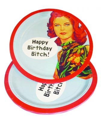 Tallrikar "Happy Birthday Bitch!" , 8st • Pryloteket