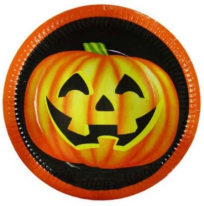 Papperstallrikar Halloween Glad Pumpa, 8-pack • Pryloteket