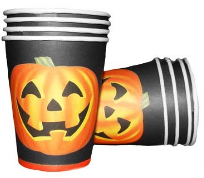 Pappersmuggar Halloween Glad Pumpa, 8-pack • Pryloteket