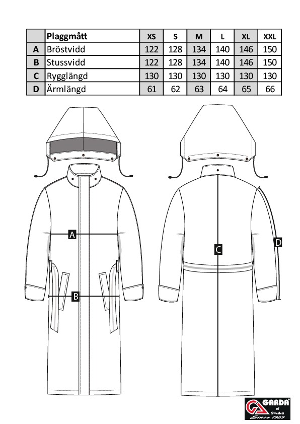 Garda of Sweden AB Regnkappa Businesscoat Svart - Garda of Sweden