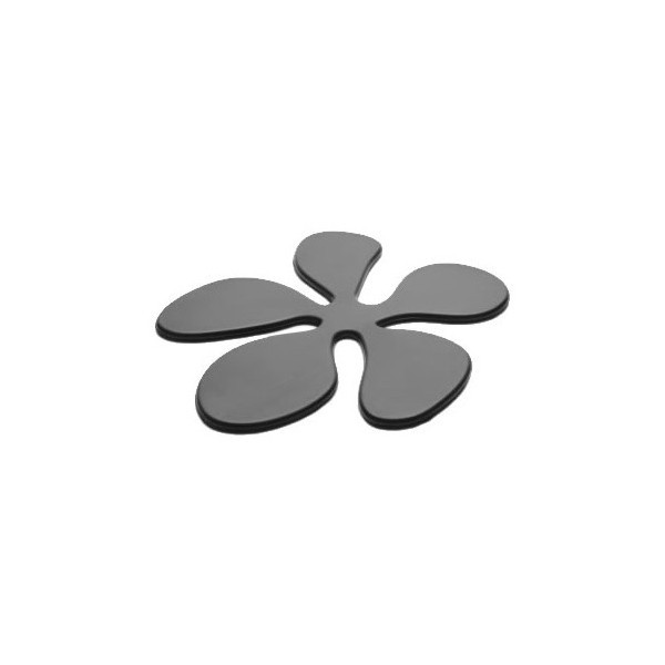 Glasunderlägg i silikon i formen av en svart blomma från KG design
