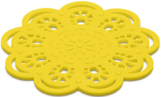 KG Design Glasunderlägg Spets i silikon, gul - KG Design