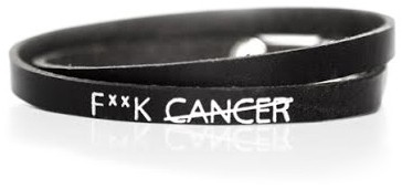 Fxxk Cancer Armband dubbelt, svart - KL Sweden/Barncancerfonden(210mm)