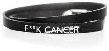 Fxxk Cancer Armband dubbelt, svart - KL Sweden/Barncancerfonden(210mm)