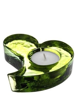  Ljuslykta Heart, Ljus Grön- SEA Glasbruk