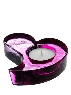  Ljuslykta Heart, Cerise - SEA Glasbruk