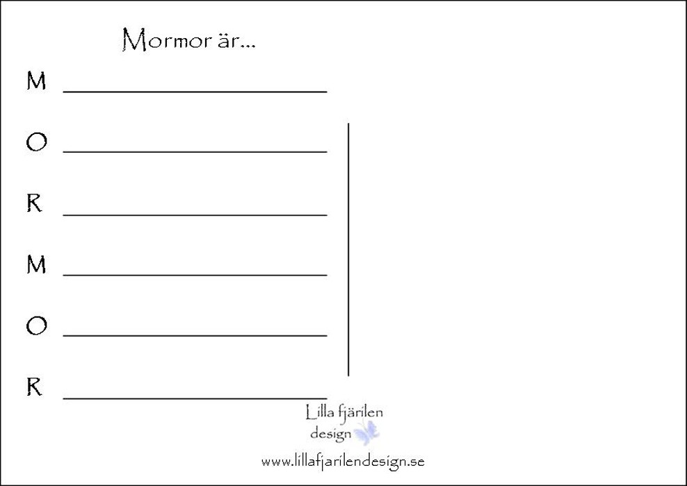 Vykort, Till Momor
