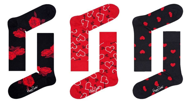 Hjärtan sockar 3 par i box - Happy Socks (36-40)