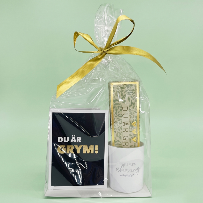 Presentset Du är Grym i cellofan