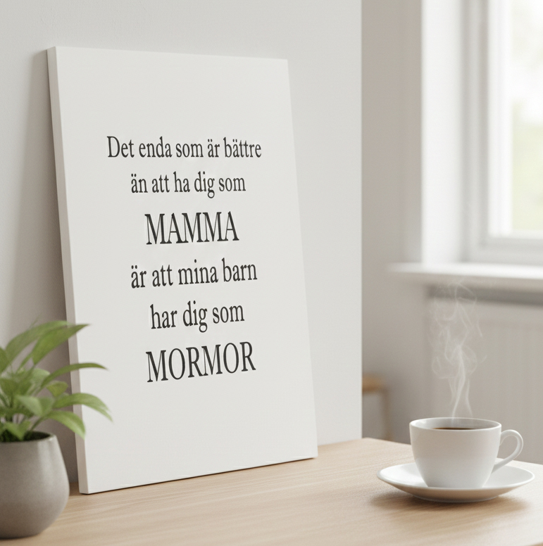Skylt Mamma och Mormor