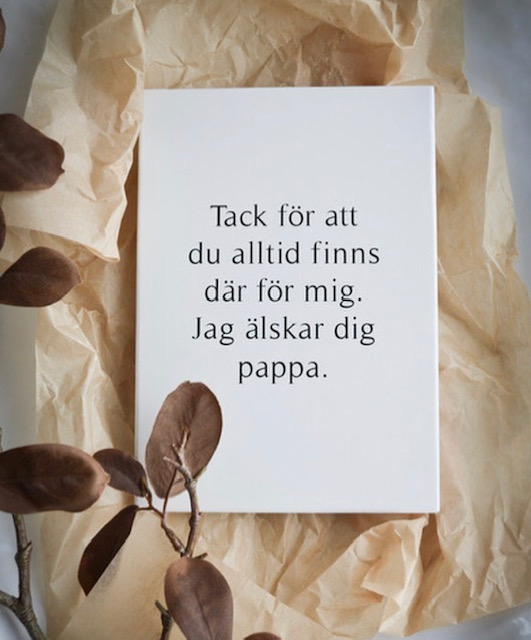 Skylt ""Tack pappa""