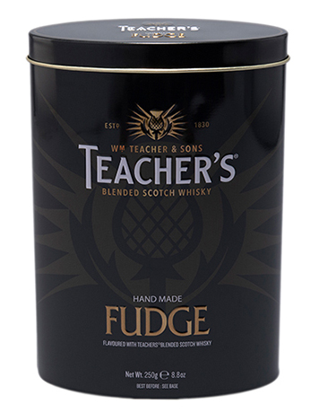 Whisky Fudge smaksatt med Teachers, tillverkad av Gardiniers of Scotland