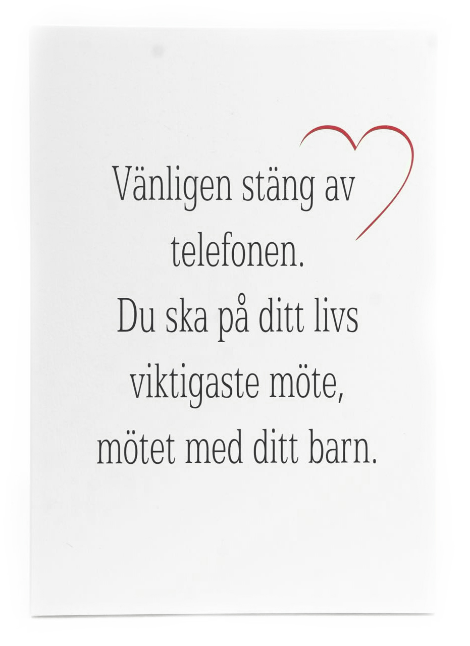 Skylt Vnligen stng av telefonen